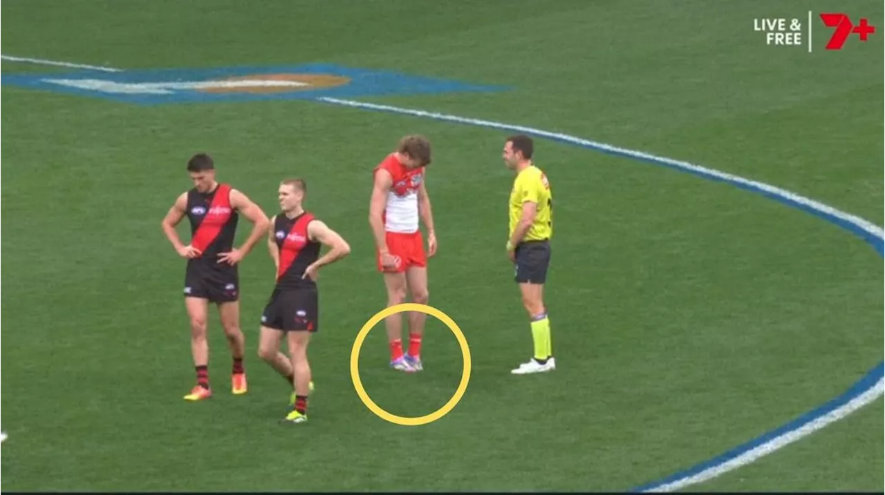 AFL match between Sydney and Essendon stopped for urgent repairs to SCG turf