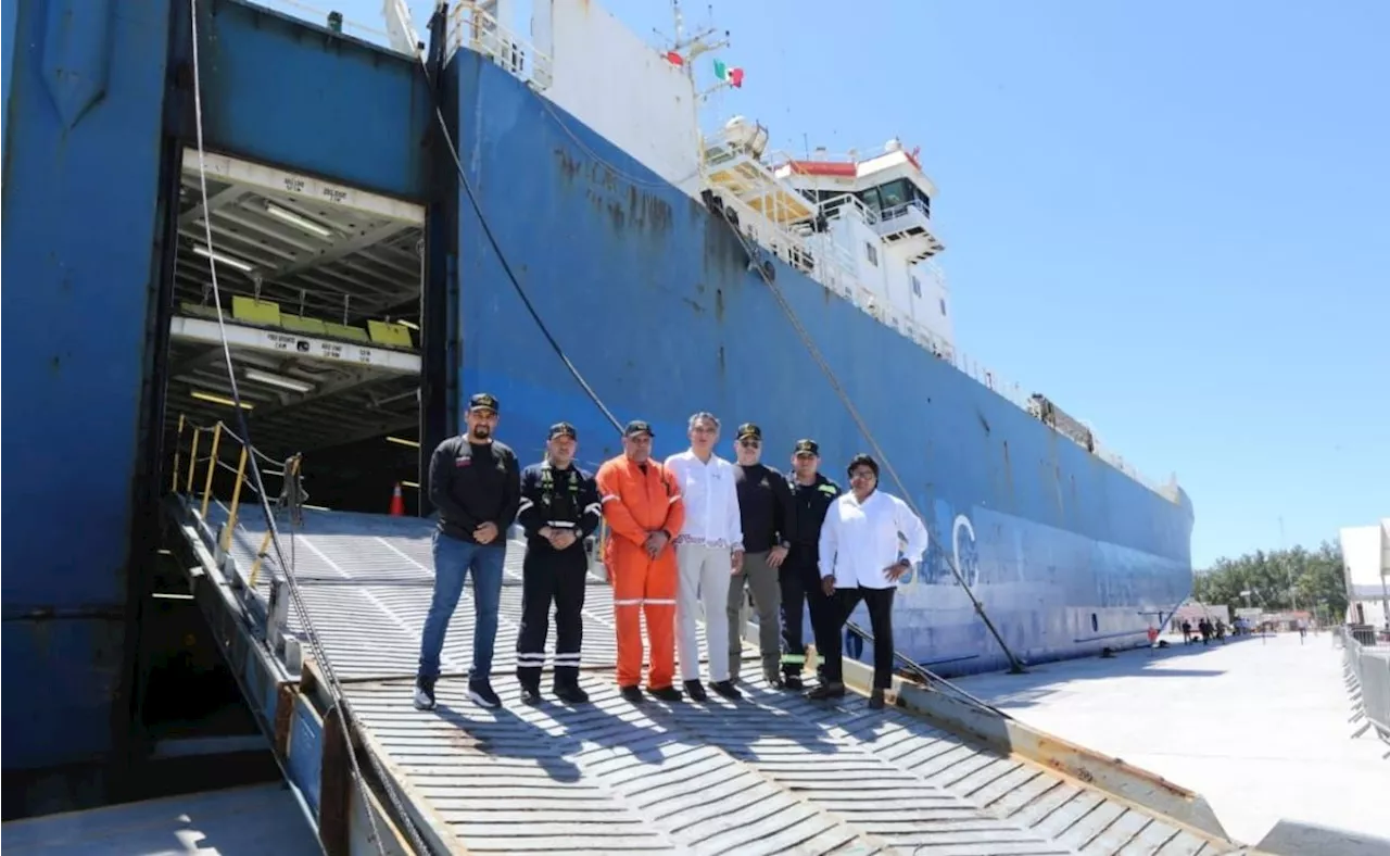 Américo Villarreal da banderazo de salida a operaciones del Puerto del Norte, en Matamoros; 'marca el inicio de un nuevo futuro', dice