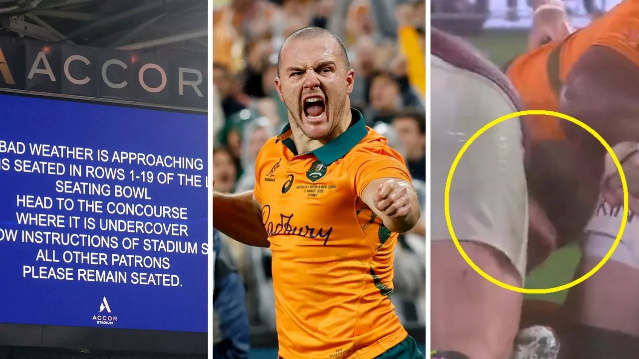 Fearless Wallabies overcome late Lions chaos, lightning delay in gritty win amid ‘unforgivable’ miss