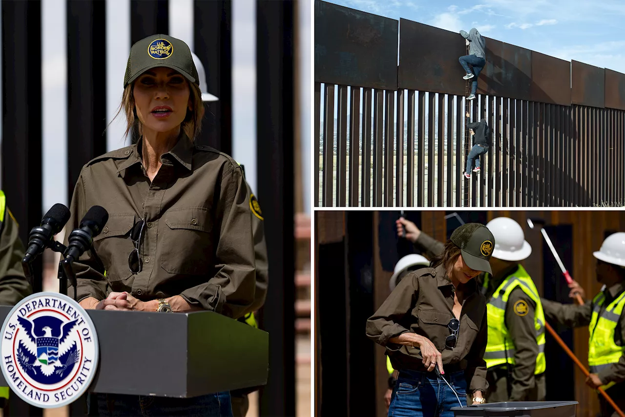 Southern border wall will be painted black to make it ‘even harder for people to climb': DHS Secretary Kristi Noem