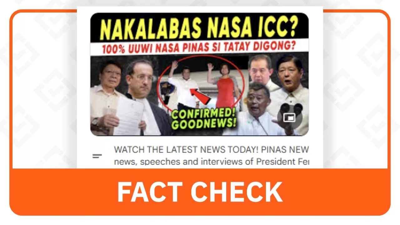 FACT CHECK: Duterte remains detained, no guaranteed return to PH
