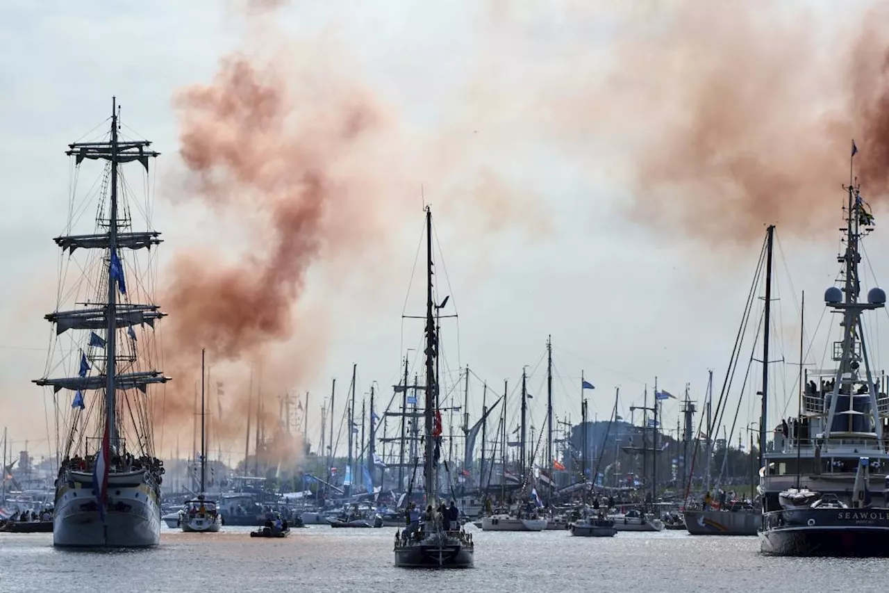 Hundreds of historic tall ships sail into Amsterdam for a maritime festival