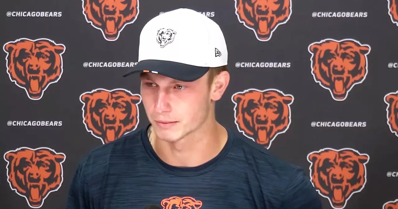 Chicago Bears' Tyson Bagent Tears Up Commenting on Contract Extension