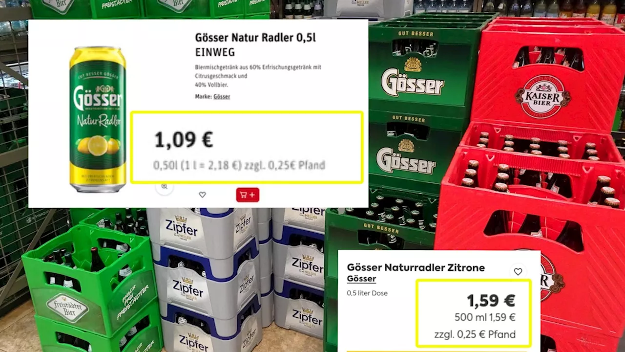 Österreich-Aufschlag beim Bier - Gösser-Radler in Deutschland fast um Hälfte billiger