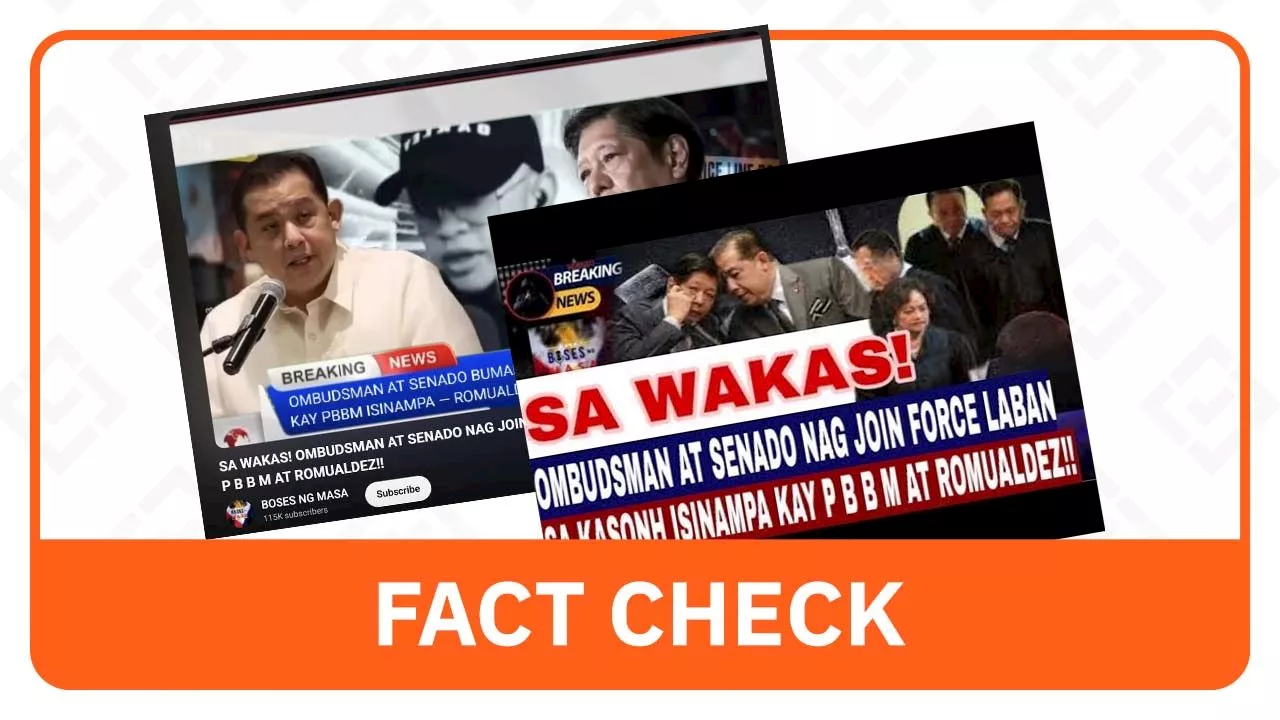FACT CHECK: Ombudsman, Senate did not file joint case vs Marcos, Romualdez