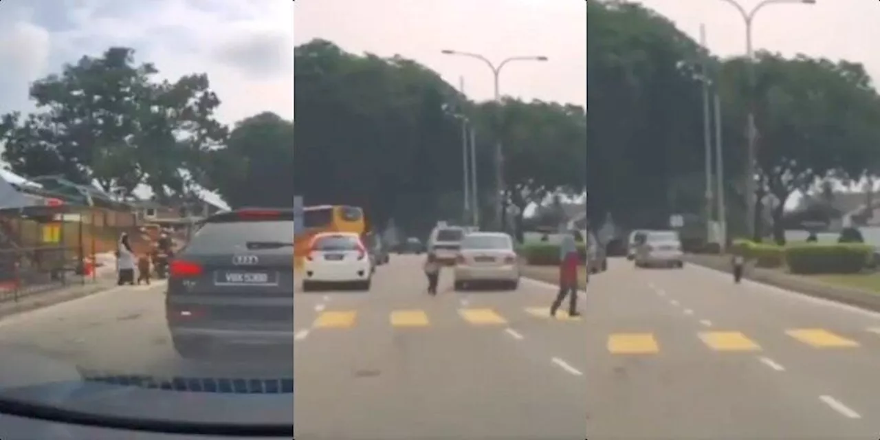 Boy Gets Left Behind by Driver During School Pickup, Chases Car on Foot Through Traffic