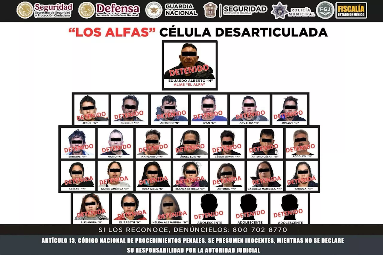 Vinculan a proceso a Eduardo Alberto 'N', alias 'El Alfa'; 23 personas de esa célula criminal también fueron detenidos