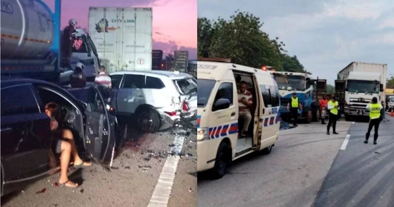 12 Vehicles Involved in Crash on PLUS Highway Due to Thick Smoke from Lorry, One Dead & Six Injured