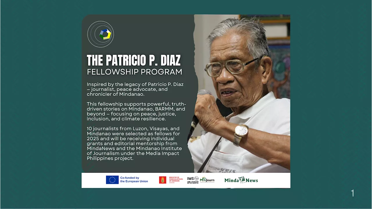 10 journalists selected for Patricio P. Diaz Fellowship 
