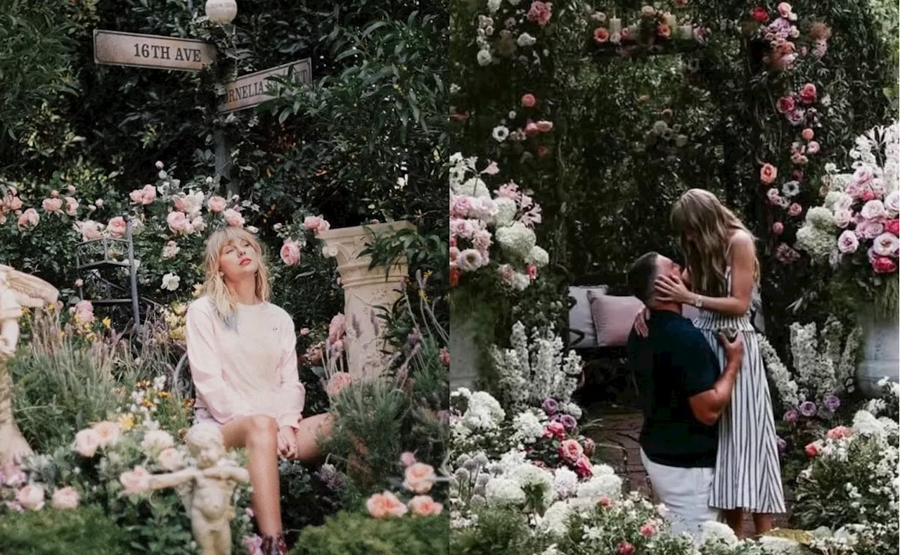 Taylor Swift y Travis Kelce se casan; usuarios comparan fondo de pedida de mano con sesión de fotos para álbum Lover
