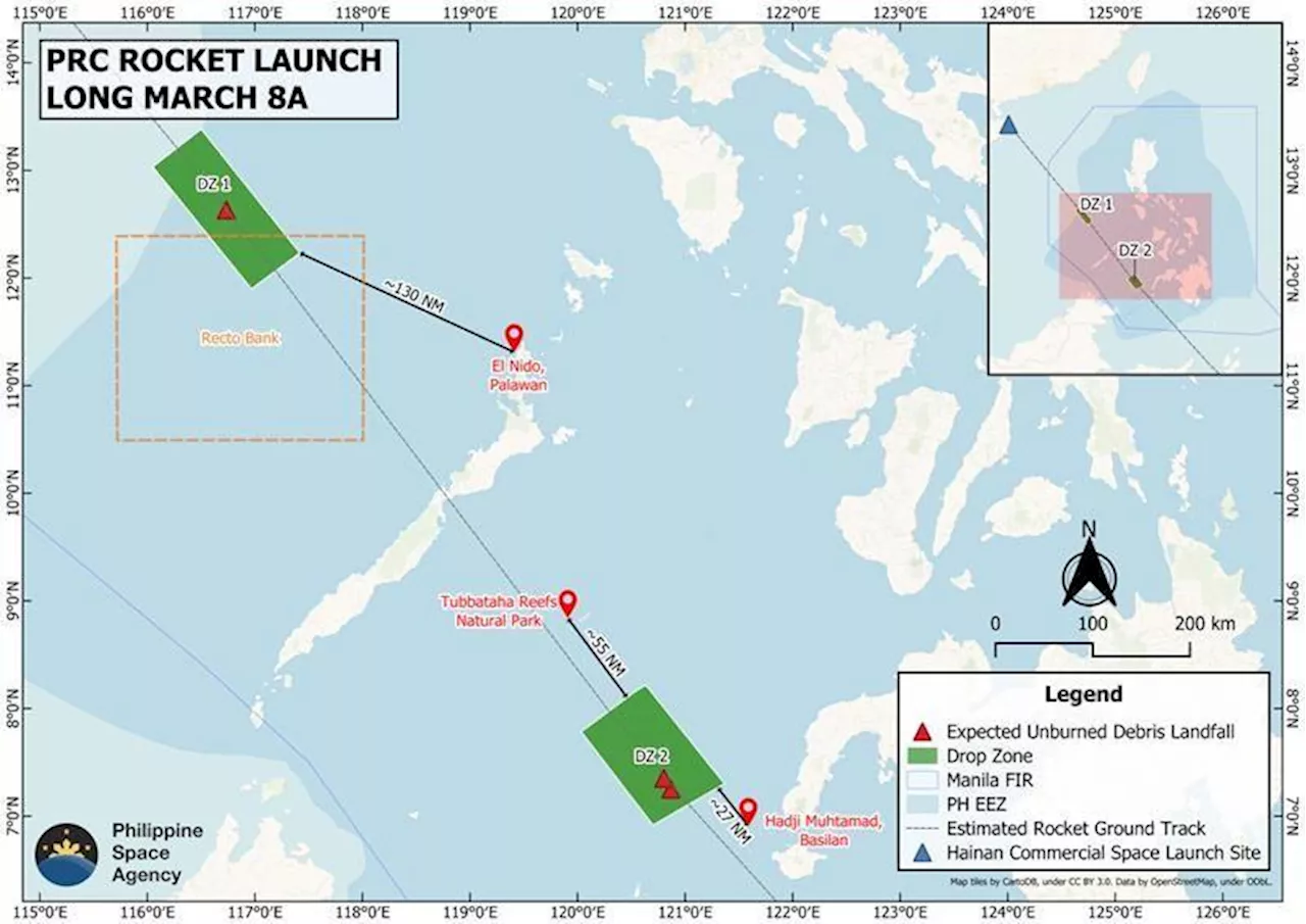 Chinese rocket debris may have fallen near Basilan, Tubbataha, Palawan —PhilSA