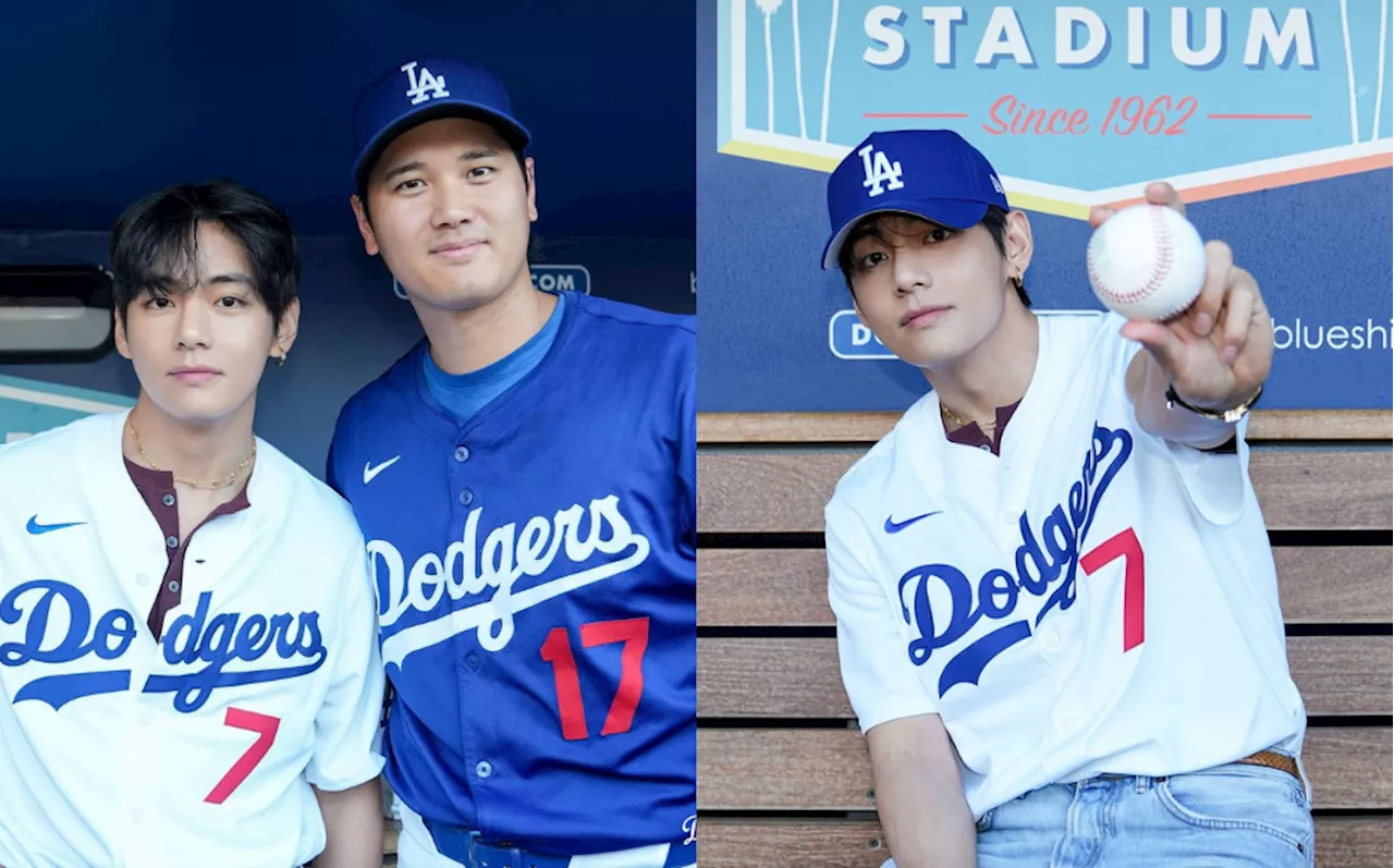 (Video) BTS’s V Shows Off Baseball Pitching Skills & Poses With Dodgers Star Shohei Ohtani