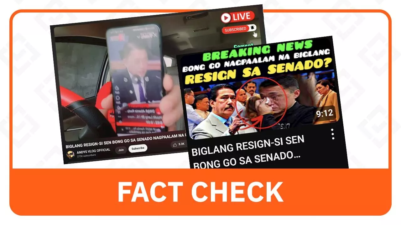 FACT CHECK: Bong Go did not resign as senator