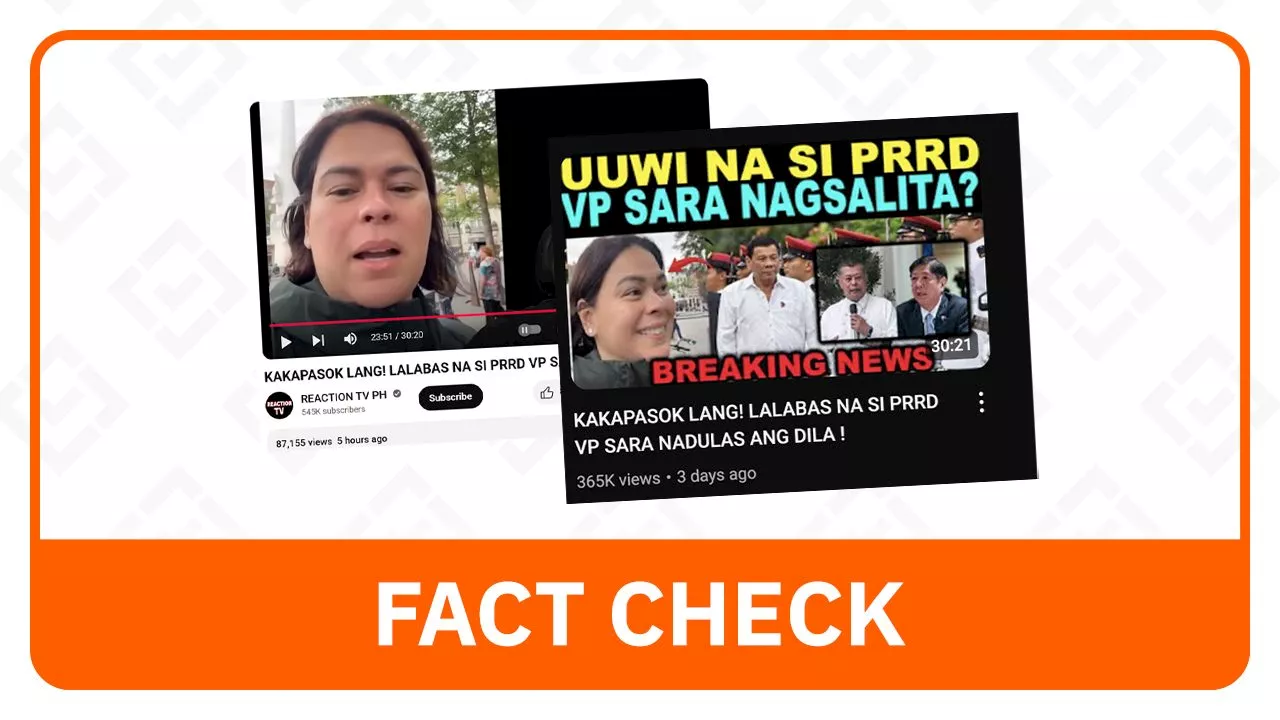 FACT CHECK: VP Sara Duterte taken out of context in viral video about her father’s supposed release