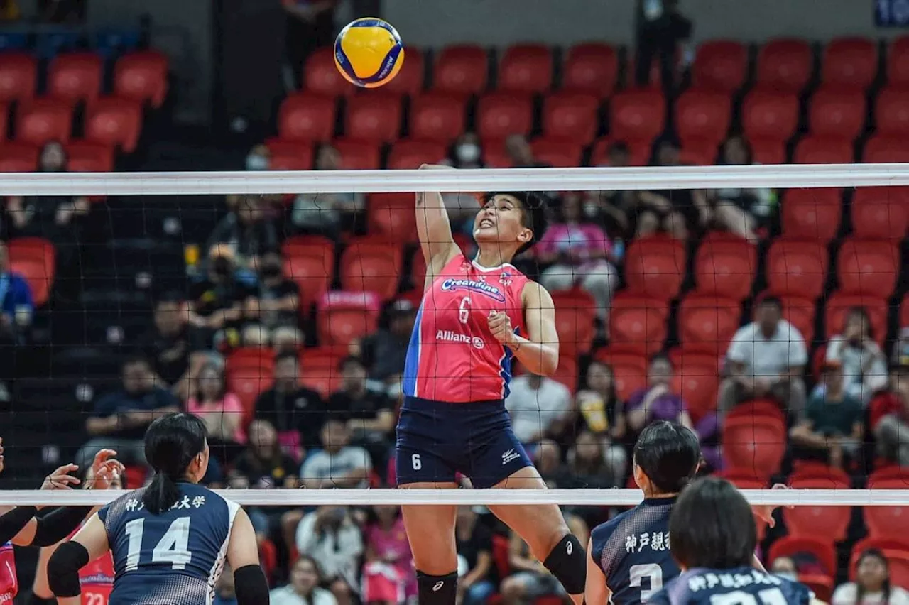 Creamline on thin ice to make it to PVL Invitationals Finals after 4-set loss to Kobe Shinwa University