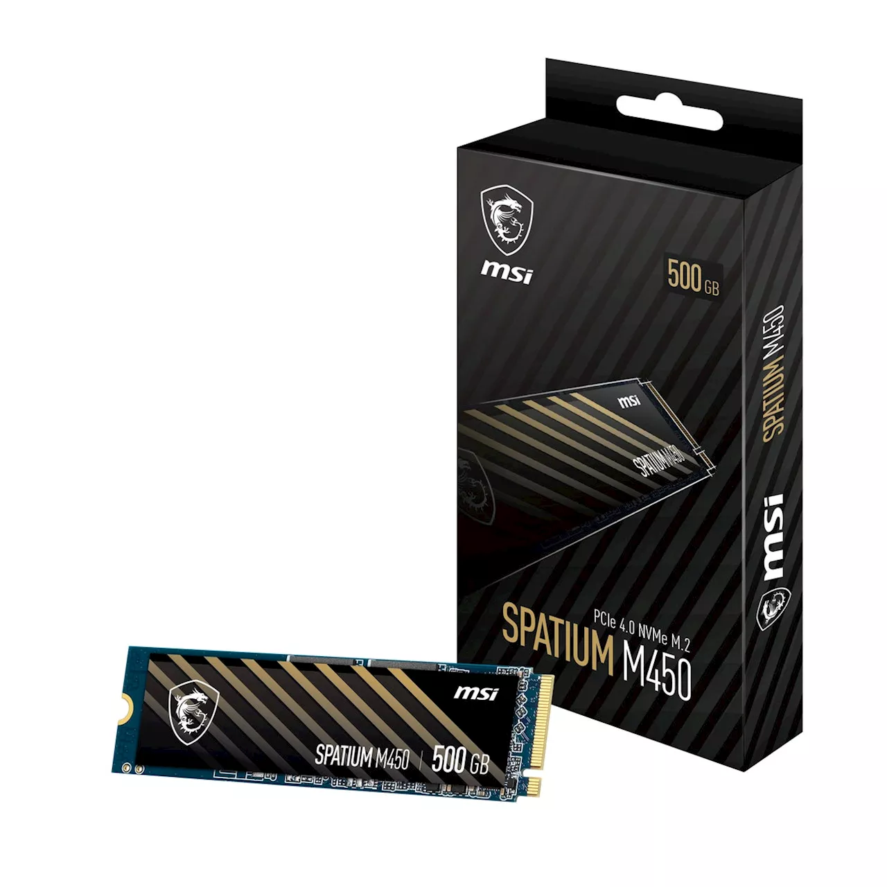MSI、SPATIUMシリーズのPCIe Gen4対応 M.2 SSD「SPATIUM M450 PCIe 4.0 NVMe M.2 500GB V1」を発売