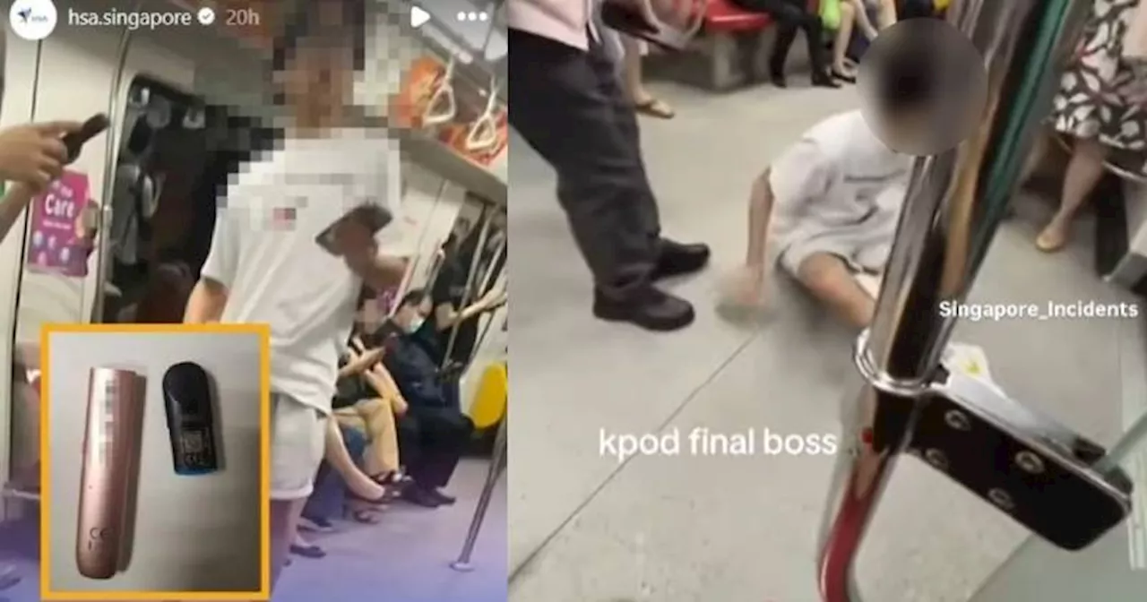 Teen seen falling over in MRT train found with vape and pod, assisting HSA with investigations