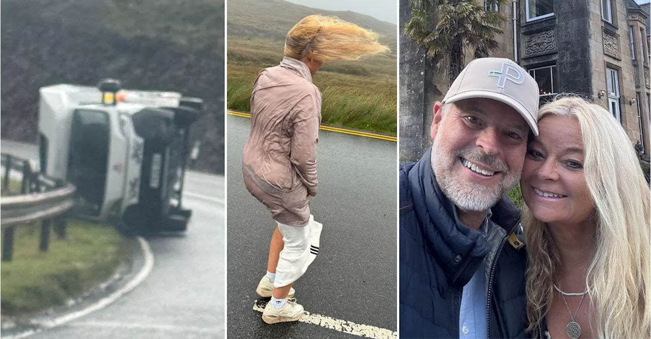 Cecilia och Anders mötte Floris i Skottland: ”Husbilar ligger välta längs vägarna”