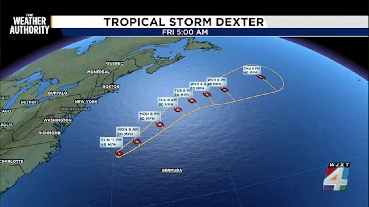 Tropical Storm Dexter has formed in the Atlantic Ocean
