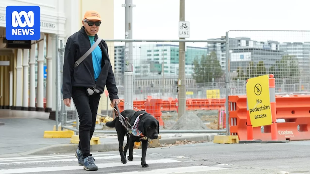 Canberra footpaths blocked by construction, making streets inaccessible and causing safety risks