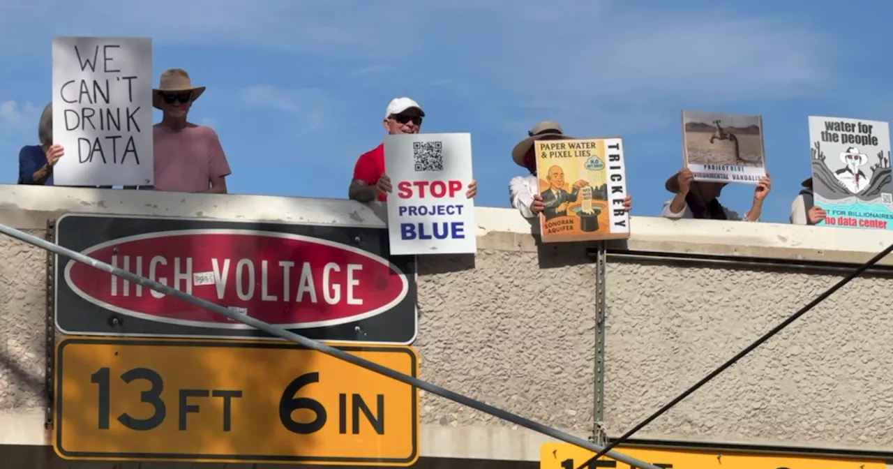 'Can't drink data:' Anti-Project Blue rally attendees worry about water, resource usage