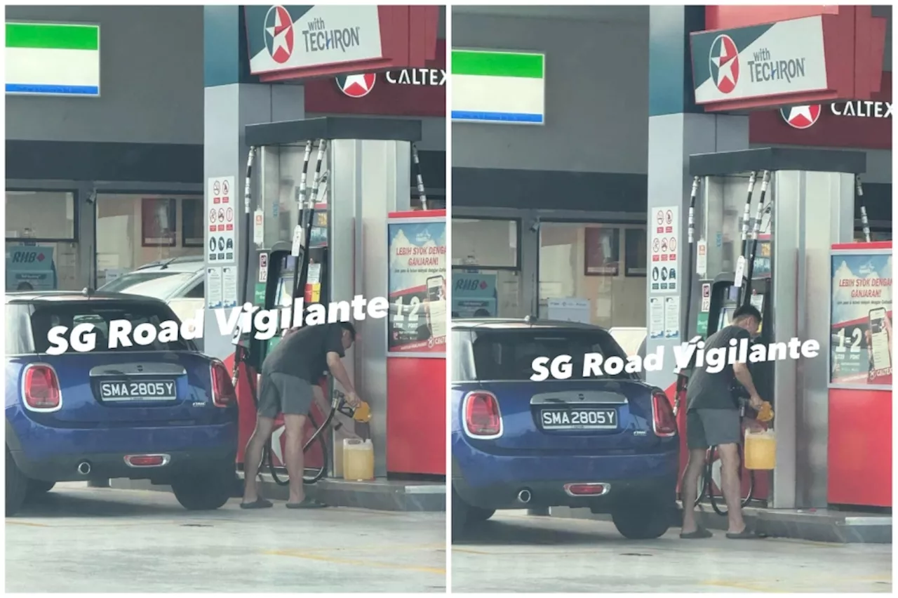 Singaporean car owner caught filling RON95 into plastic container, Johor Domestic Trade Ministry launches probe