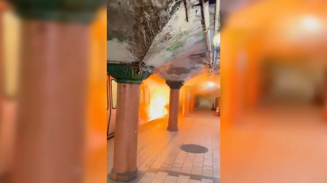 Flames and smoke force passengers to flee New York City area train