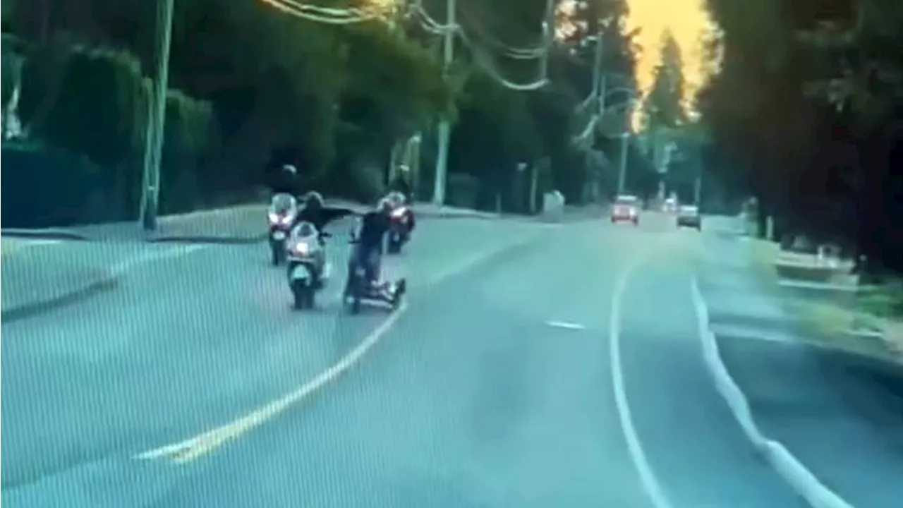 RCMP investigate after cyclist seemingly pushed across traffic on video in Nanaimo