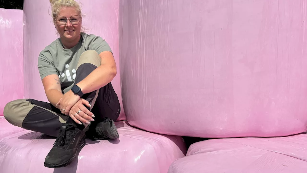 Fra hø til håb: Derfor er nogle af markens baller lyserøde lige nu