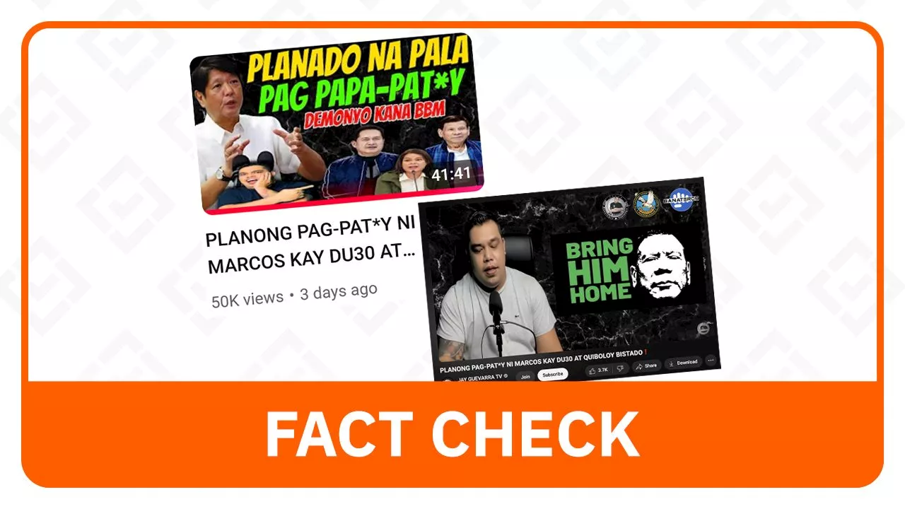 FACT CHECK: No assassination plot by Marcos against Duterte, Quiboloy