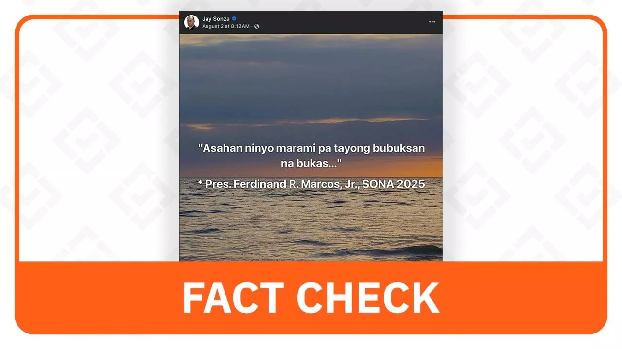 FACT CHECK: Post misquotes Marcos’ statement from 2025 SONA