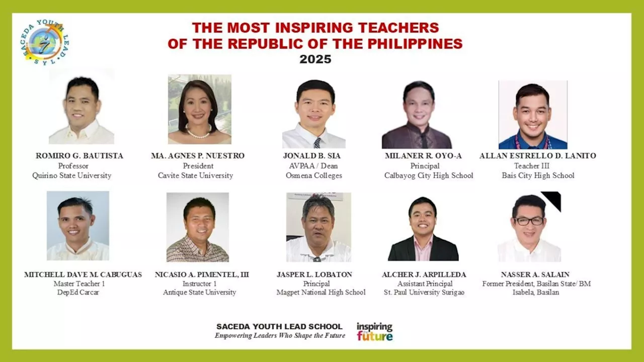 10 educators named ‘2025 Most Inspiring Teachers of the PH’