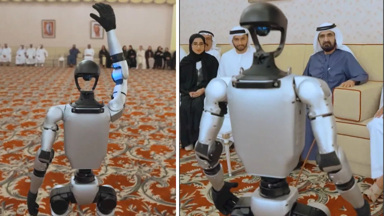 Video: Dubai ruler meets humanoid robot in live demo at historic Union House