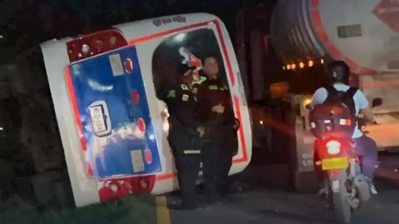 Accidente de tránsito en Galapa, Atlántico, dejó 25 heridos: se volcó un bus intermunicipal