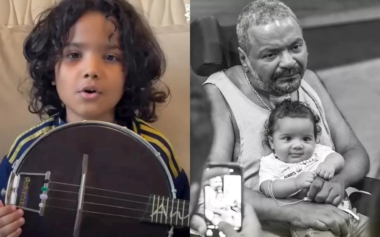 Neto de Arlindo Cruz emociona ao se despedir do avô: 'Virou estrelinha'