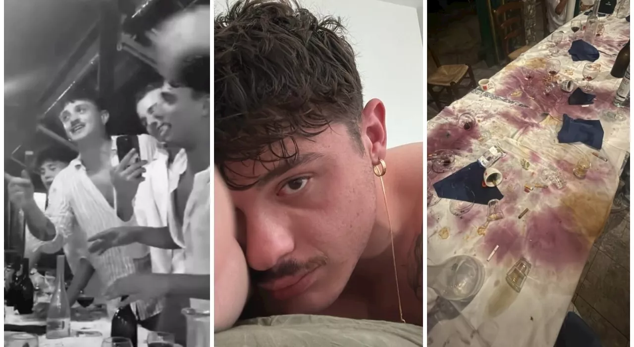 Olly fuori controllo, tavola devastata dopo la cena: bicchieri rotti, vino e sigarette ovunque. «Vivono senza regole»