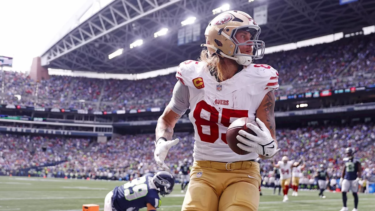 49ers' George Kittle expected to miss 3-5 weeks with hamstring injury, while Brock Purdy uncertain for Week 2