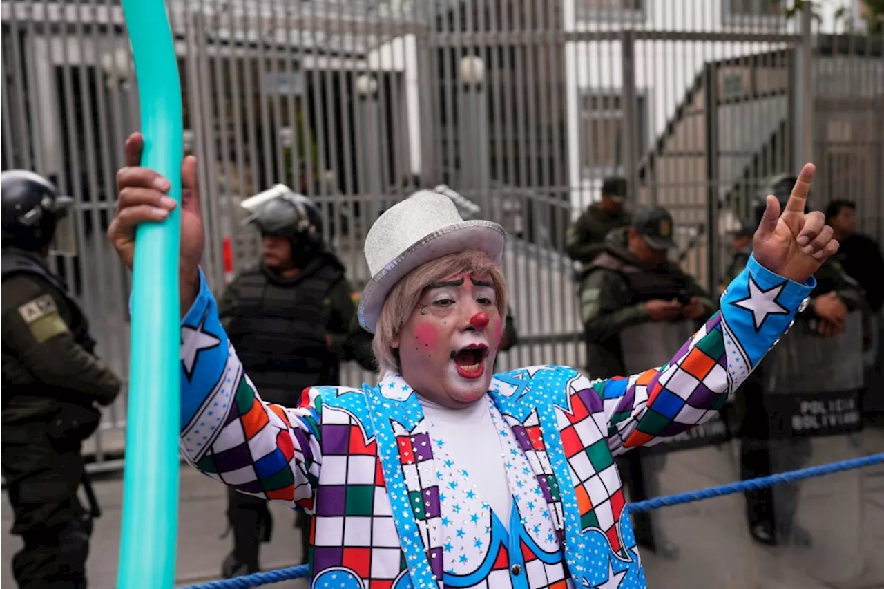 Clowns in Bolivia protest government decree limiting extracurricular activities