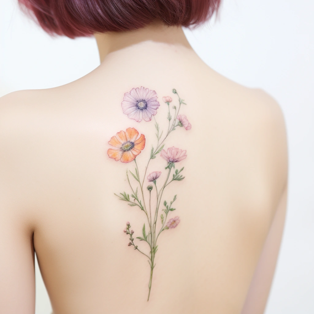 15 sweet and simple wildflower tattoo designs
