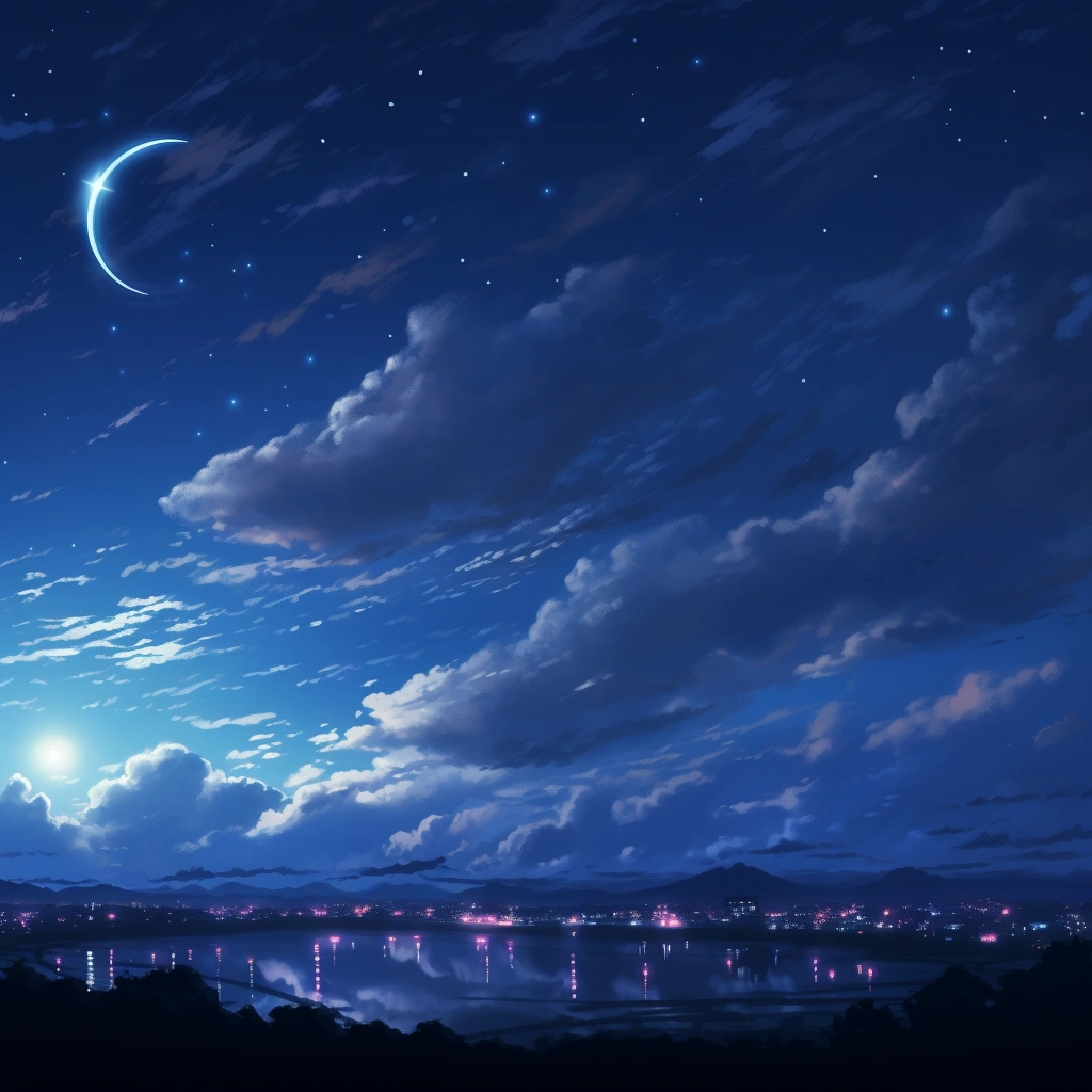 1920x1080 landscape anime digital art forest trees stars starry night night  sky wallpaper JPG 353 kB - Coolwallpapers.me!